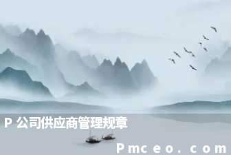 p公司供应商管理规章 p公司供应商管理规章