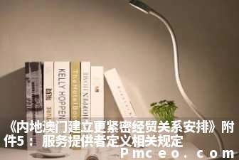 《内地澳门建立更紧密经贸关系安排》附件5:服务提供者定义相关规定 《内地澳门建立更紧密经贸关系安排》附件5:服务提供者定义相关规定