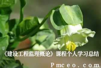 《建设工程监理概论》课程个人学习总结 《建设工程监理概论》课程个人学习总结