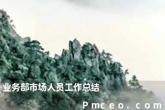 业务部市场人员工作总结 业务部市场人员工作总结