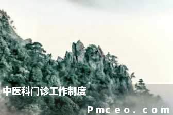 中医科门诊工作制度 中医科门诊工作制度