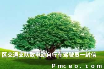 区交通支队致电动自行车驾驶员一封信 区交通支队致电动自行车驾驶员一封信