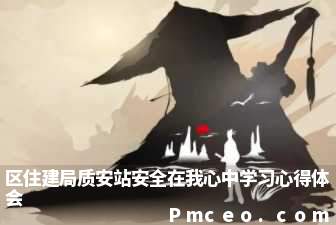 区住建局质安站安全在我心中学习心得体会 区住建局质安站安全在我心中学习心得体会
