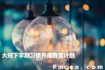 大班下学期习惯养成教育计划 大班下学期习惯养成教育计划