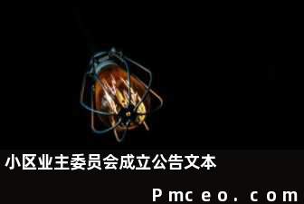小区业主委员会成立公告文本 小区业主委员会成立公告文本