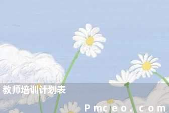 教师培训计划表 教师培训计划表