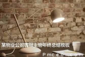 某物业公司客服主管年终总结模板 某物业公司客服主管年终总结模板