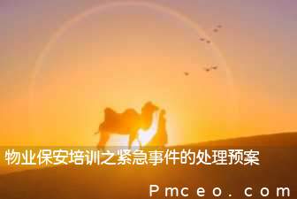 物业保安培训之紧急事件的处理预案 物业保安培训之紧急事件的处理预案
