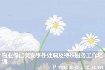 物业保洁突发事件处理及特殊服务工作培训 物业保洁突发事件处理及特殊服务工作培训