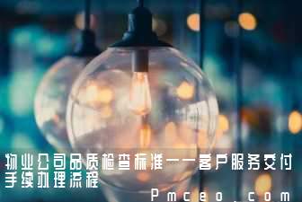 物业公司品质检查标准——客户服务交付手续办理流程 物业公司品质检查标准——客户服务交付手续办理流程