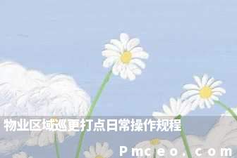 物业区域巡更打点日常操作规程 物业区域巡更打点日常操作规程