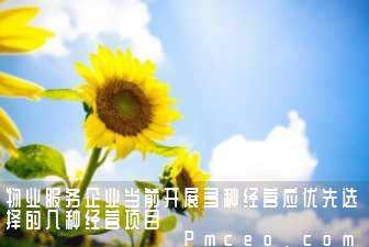 物业服务企业当前开展多种经营应优先选择的几种经营项目 物业服务企业当前开展多种经营应优先选择的几种经营项目