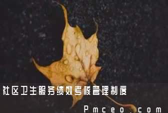 社区卫生服务绩效考核管理制度 社区卫生服务绩效考核管理制度