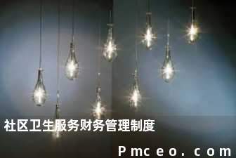 社区卫生服务财务管理制度 社区卫生服务财务管理制度
