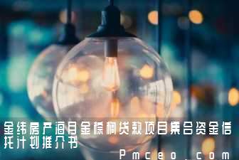 金纬房产海月金棕榈贷款项目集合资金信托计划推介书 金纬房产海月金棕榈贷款项目集合资金信托计划推介书